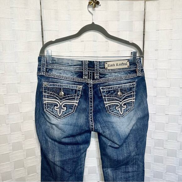 Rock Revival Lonnie Easy Boot Stretch Jeans Women’s Size 28 Thick Stitch - Picture 5 of 11